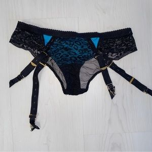 Victoria’s Secret Garter Panties with Lace and animal print